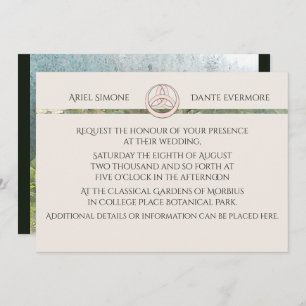 Wild White Rose Triquetra Handfasting Invitation
