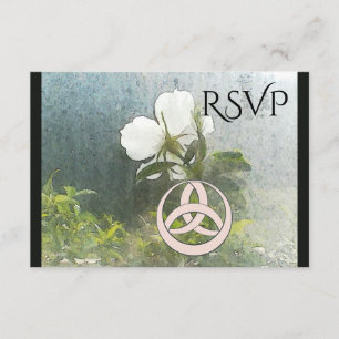 Wild White Rose Triquetra Handfasting Ste RSVP Card