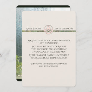 Wild White Rose Triquetra Handfasting Vertical Invitation