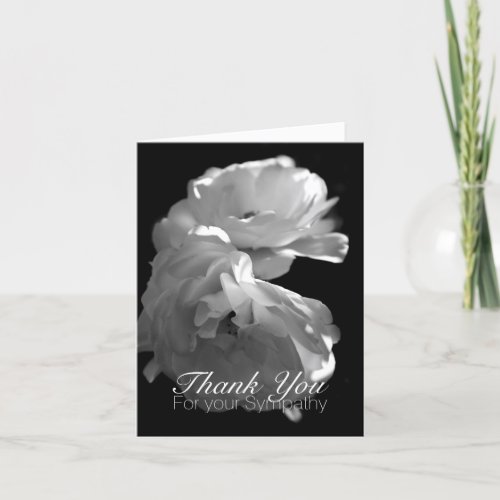 Wild White Roses 1 Sympathy Thank You Note Card