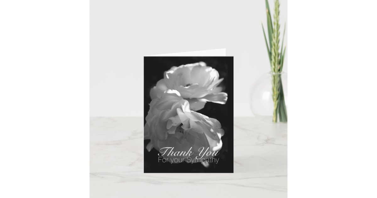 Wild White Roses 1 Sympathy Thank You Note Card | Zazzle