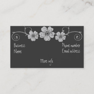 Wild White Roses Chalkboard Business Card