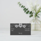 Wild White Roses Chalkboard Business Card (Standing Front)