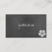 Wild White Roses Chalkboard Business Card (Back)