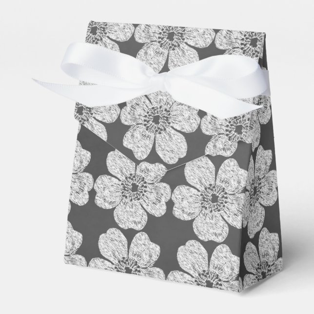 Wild White Roses Chalkboard Favor Boxes (Front Side)