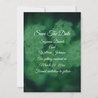 Wild White Roses Floral Wedding  Save The Date