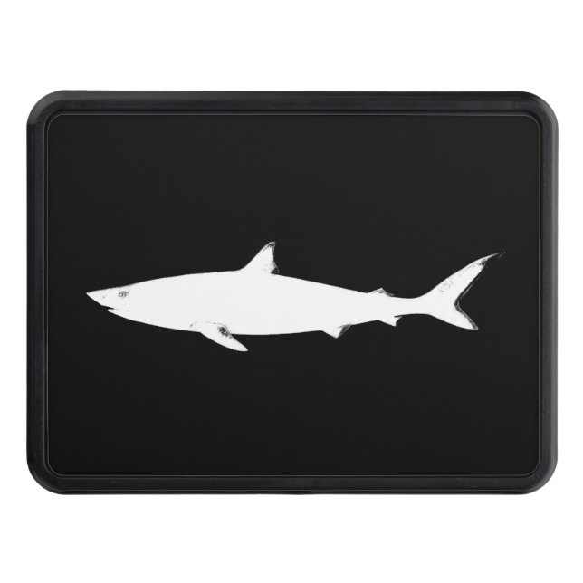 wild white shark trailer hitch cover (Front)