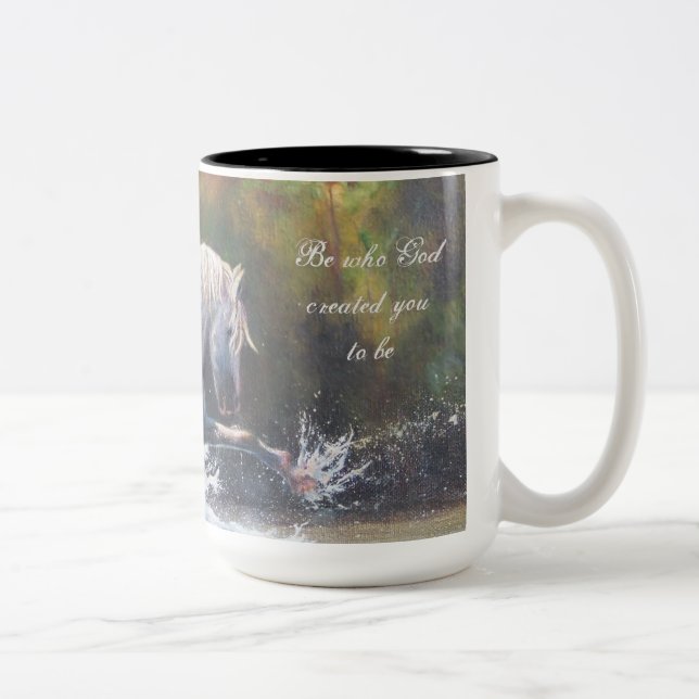 Wild White Stallion Coffee Mug (Right)