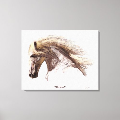 Wild White Stallion Horse_Lovers Fine_Art Canvas Print