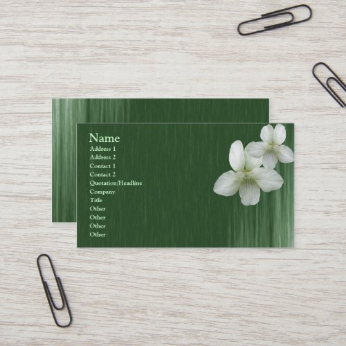 Wild White Violet Elegant Business Card