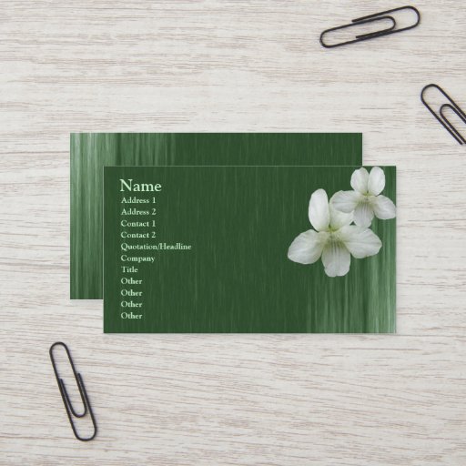Customizable Wild White Violet Elegant Business Card