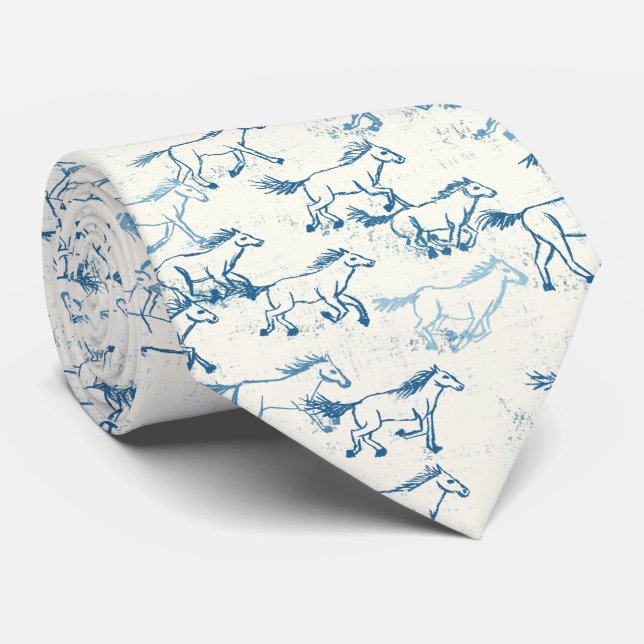 Wild Wild Horses Indigo Tie (Rolled)