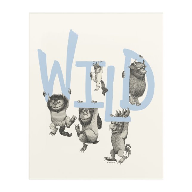 WILD | Wild Things and Max - Blue Acrylic Print (Front)