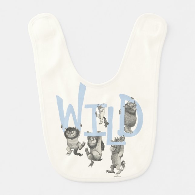 WILD | Wild Things and Max - Blue Baby Bib (Front)