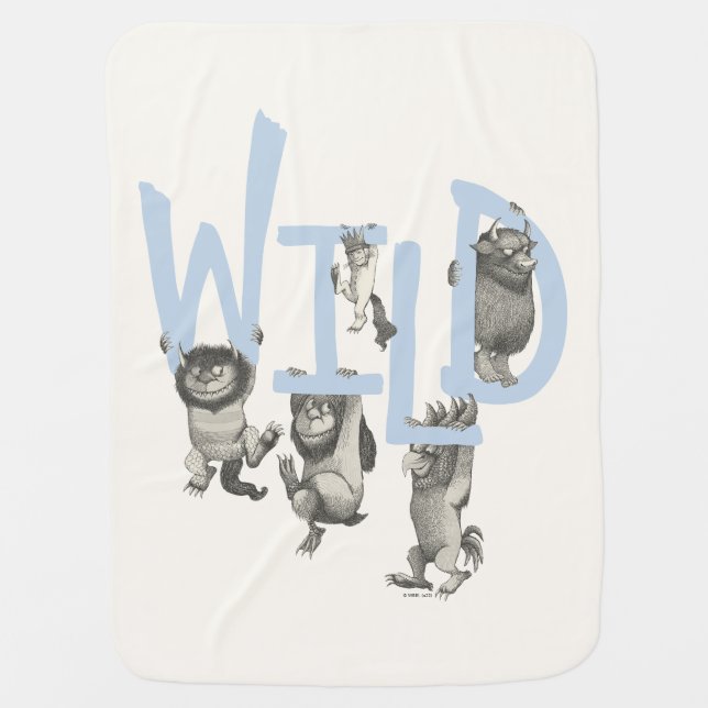 WILD | Wild Things and Max - Blue Baby Blanket (Front)