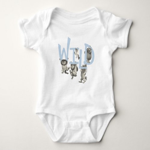 WILD  Wild Things and Max _ Blue Baby Bodysuit