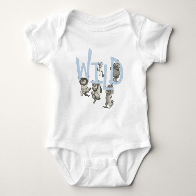 WILD | Wild Things and Max - Blue Baby Bodysuit (Front)