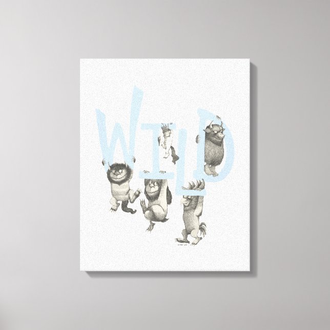 WILD | Wild Things and Max - Blue Canvas Print (Front)