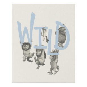WILD   Wild Things and Max - Blue Faux Canvas Print