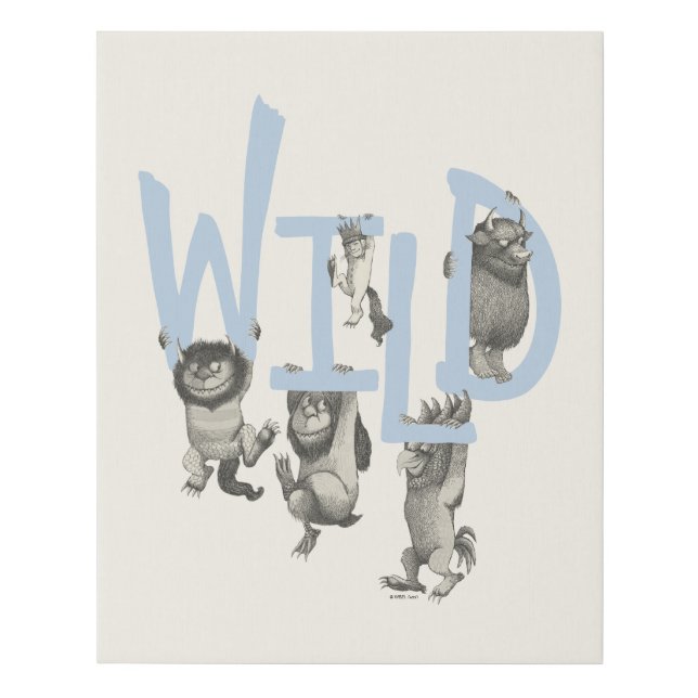 WILD | Wild Things and Max - Blue Faux Canvas Print (Front)
