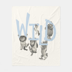 WILD Wild Things and Max - Blue Fleece Blanket