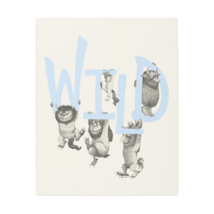 WILD   Wild Things and Max - Blue Metal Print