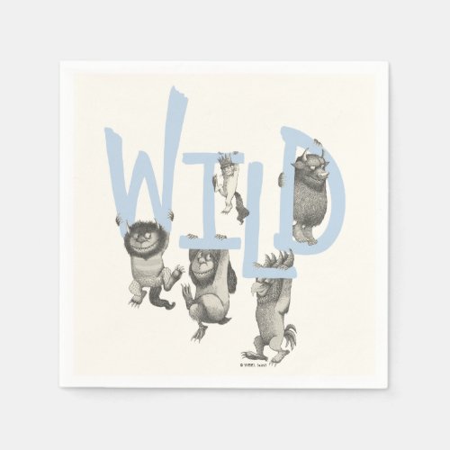 WILD  Wild Things and Max _ Blue Napkins