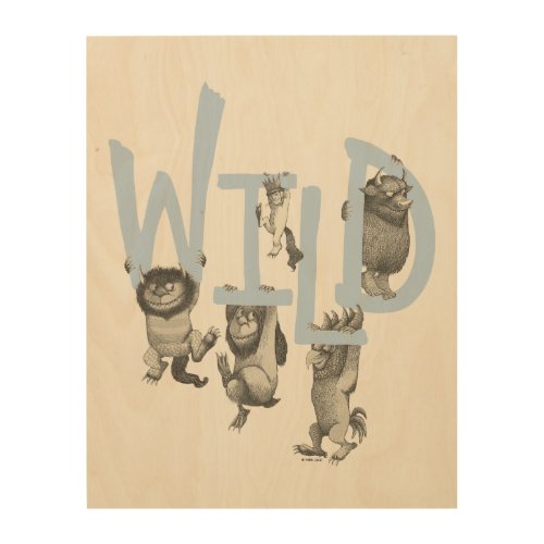WILD  Wild Things and Max _ Blue Wood Wall Art