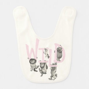 WILD Wild Things and Max - Pink Baby Bib