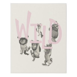 WILD Wild Things and Max - Pink Faux Canvas Print