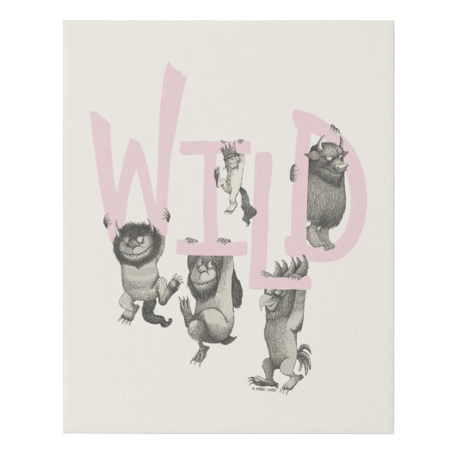 WILD | Wild Things and Max - Pink Faux Canvas Print (Front)