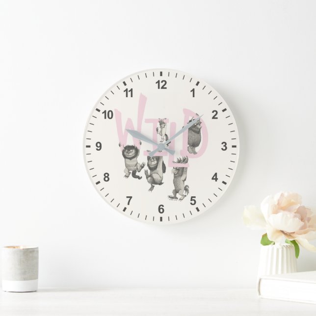 WILD | Wild Things and Max - Pink Large Clock (Home)