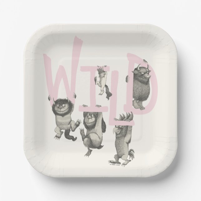 WILD | Wild Things and Max - Pink Paper Plates (Front)