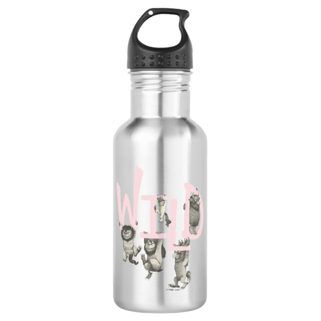 WILD | Wild Things and Max - Pink Stainless Steel Water Bottle (Front)