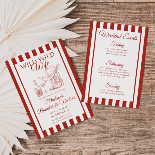 Wild Wild Wife Bachelorette Invitation