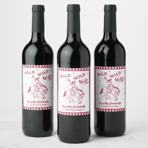 Wild Wild Wife Cowgirl Western Bachelorette Wine Label