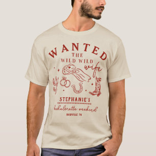 Wild Wild Wife Red Bachelorette Party Custom T-Shirt