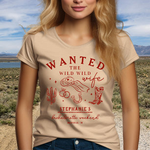 Wild Wild Wife Red Bachelorette Party Custom T-Shirt