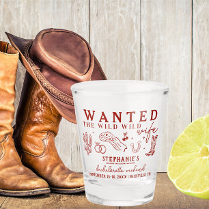 Wild Wild Wife Red Bachelorette Party Favor Gift Shot Glass