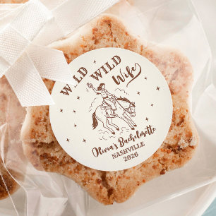 Wild Wild Wife Western Bachelorette Party Classic Round Sticker