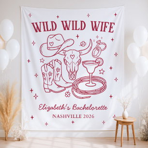 Wild Wild Wife Western Bachelorette Party Tapestry