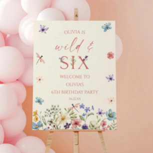 Wild Wildflower 6th Birthday Party Welcome Sign