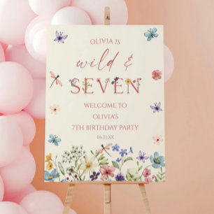 Wild Wildflower 7th Birthday Party Welcome Sign