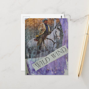Wild Wind Retro Cowboy Postcard