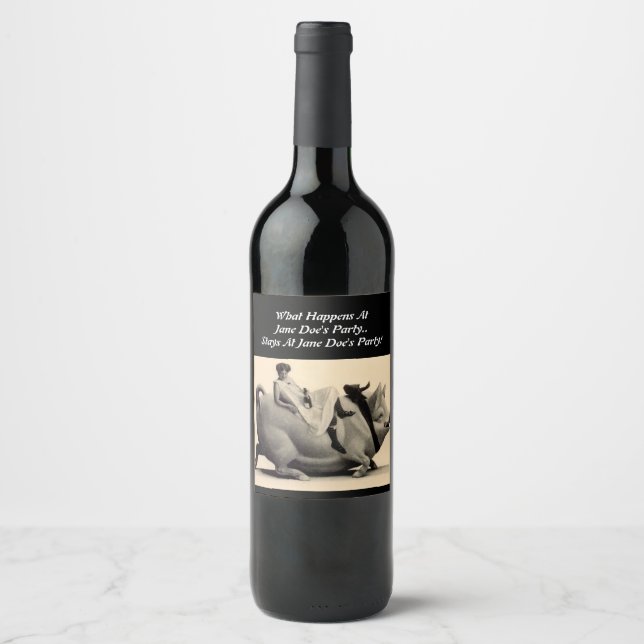 Wild Wine Ride The Pig Girls Night Out Wine Labels (Front)