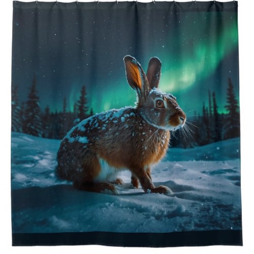 Wild Winter Hare  Aurora Wildlife Design Shower Curtain