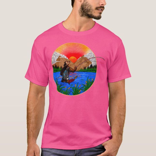 Wild With Bigfoot Fishing T-Shirt (Front)