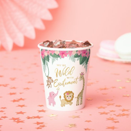 Wild with Excitement Girl Jungle Theme Baby Shower Paper Cups