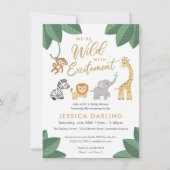 Wild with Excitement Jungle theme baby shower Invitation (Front)