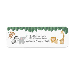 Wild with Excitement Jungle theme baby shower Label